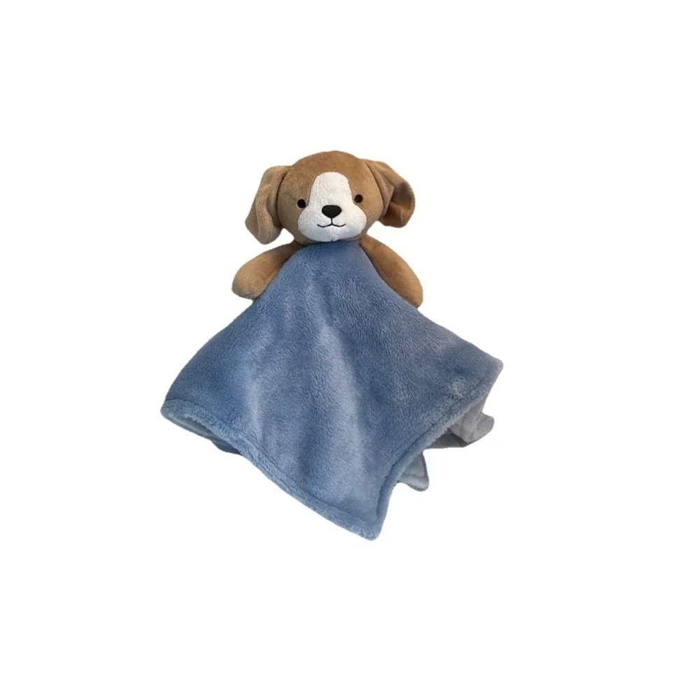 Carters Baby Blue Puppy Lovey Cuddle Plush Dog Security Blanket Infant Companion